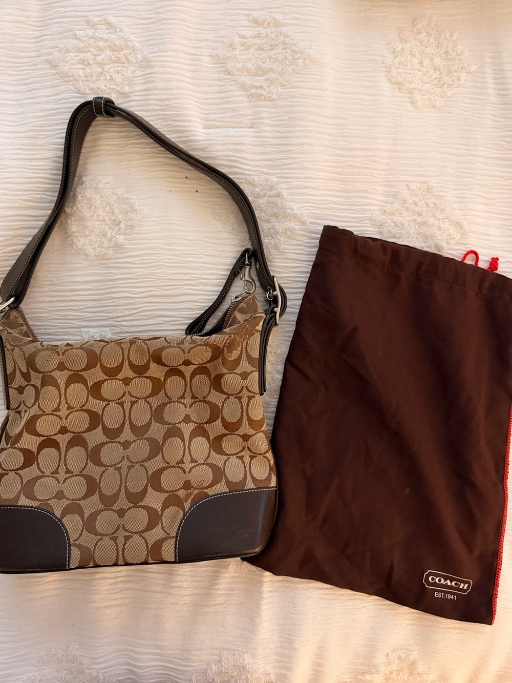 Coach Brown Signature Shoulder Bag